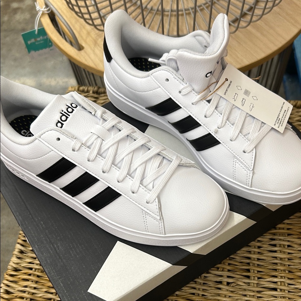 adidas White and Black Low-Top Sneakers